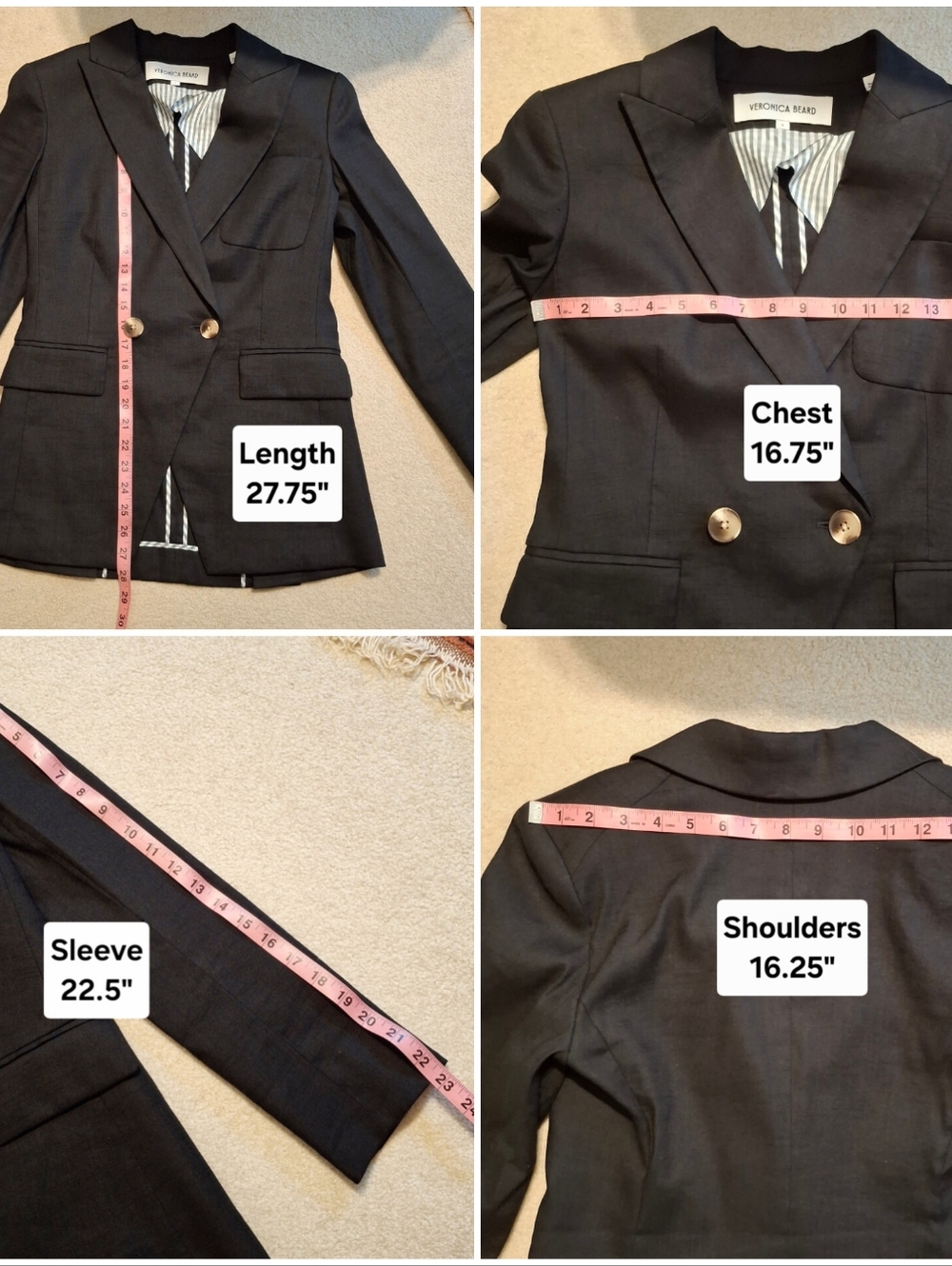 Veronica Beard 0 Black Didion Blazer Stretch-Linen Jacket - Picture 11 of 12